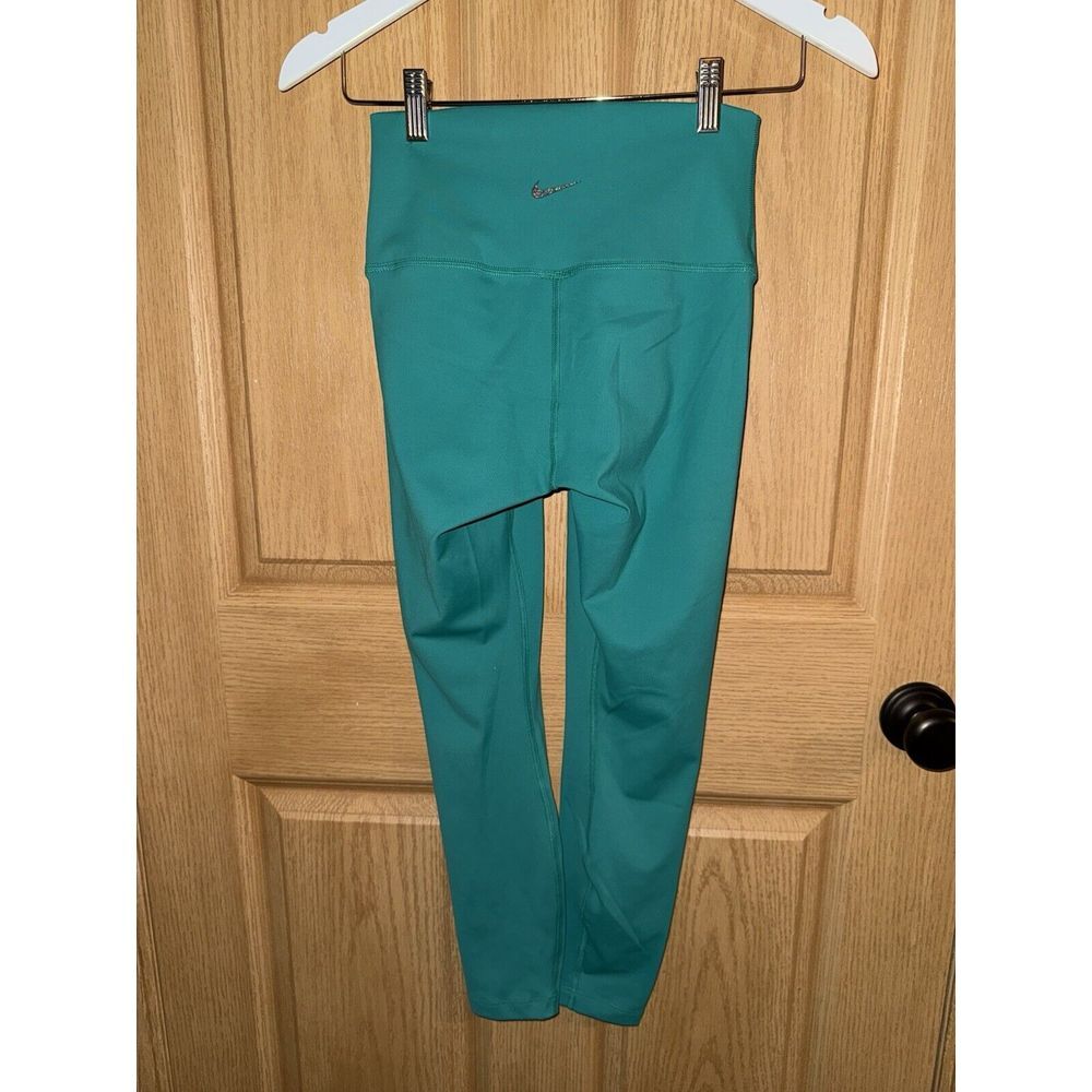 Nike Yoga Women's Medium M High Waisted Leggings Green Dri-fit EUC